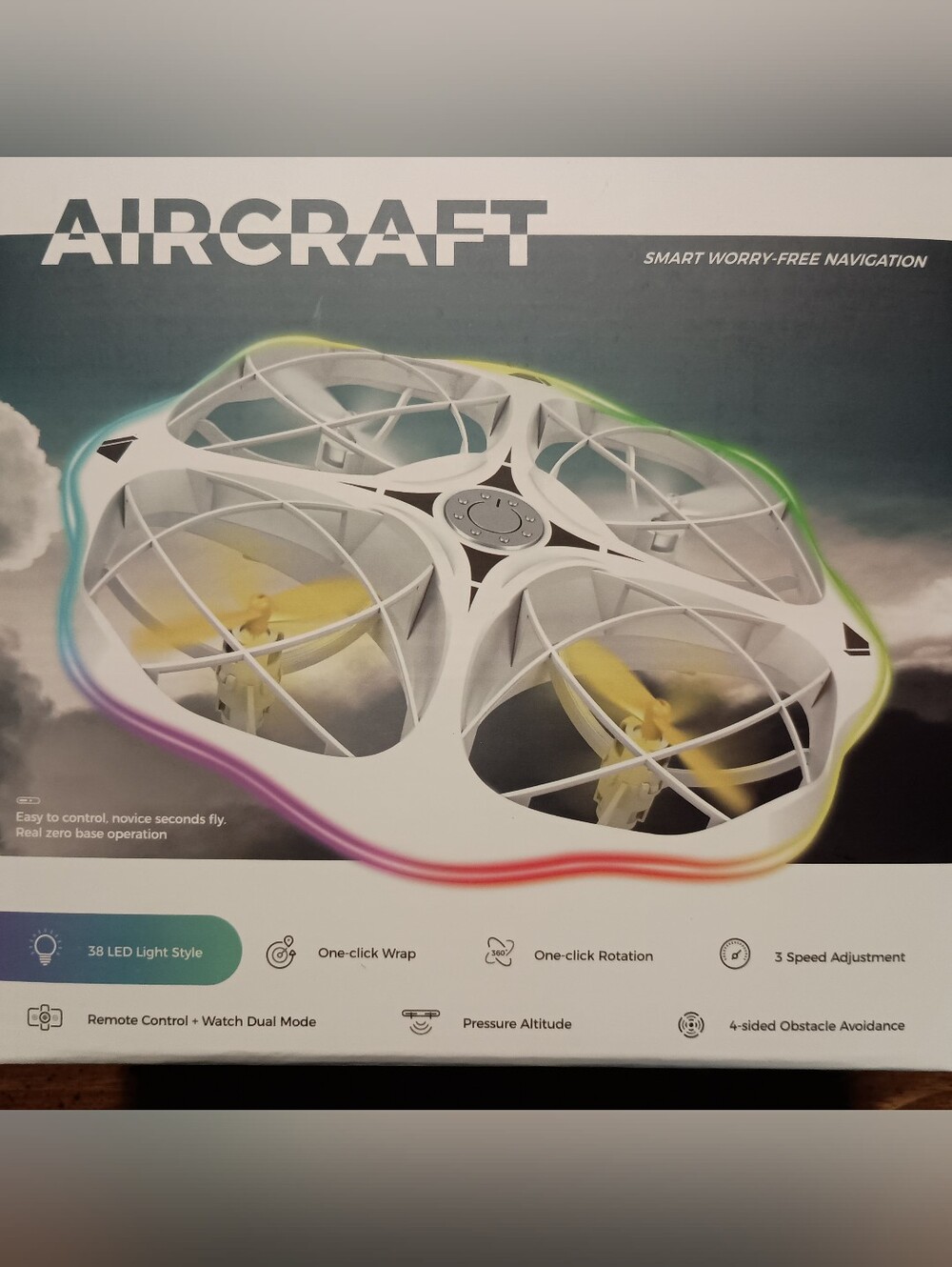 LED DRONE - New // RGB Color Changing Flying UFO Remote Control Kids Toy Fun